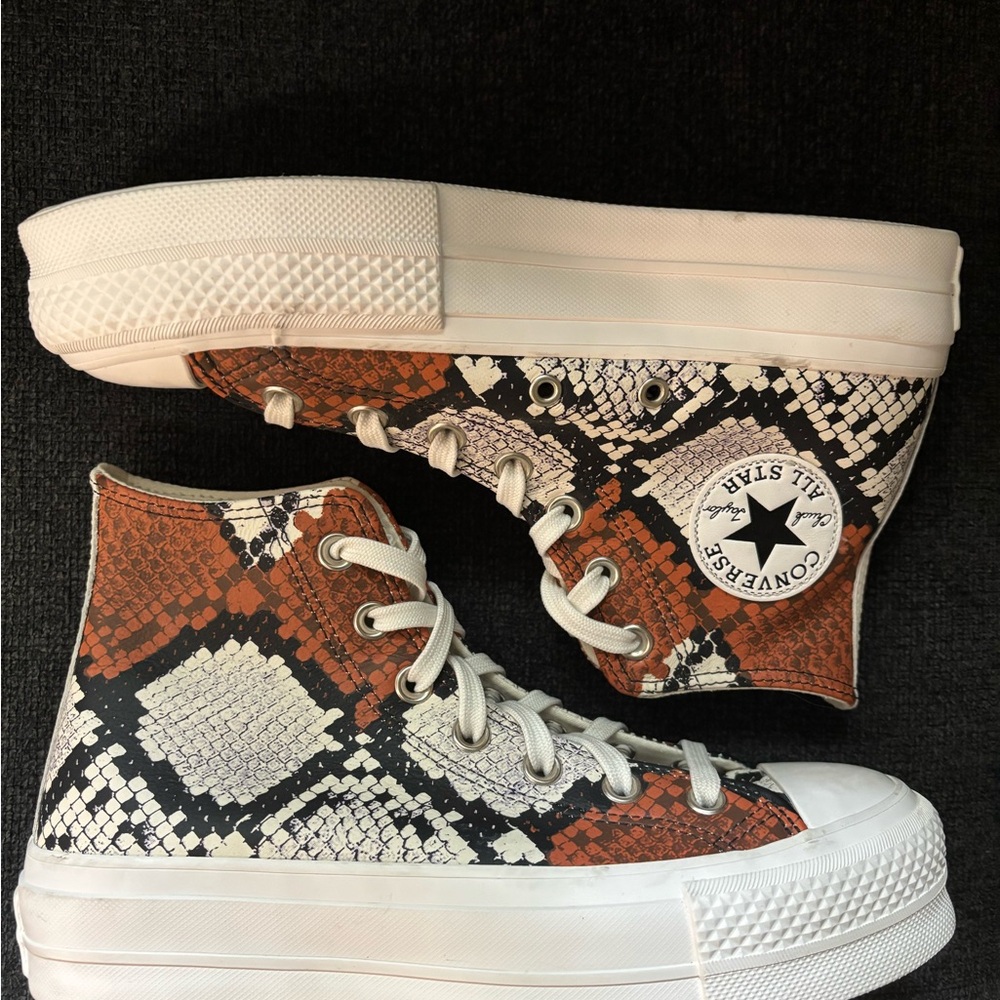 Converse Women's High-Top Platform Sneakers - Orange, Black, White